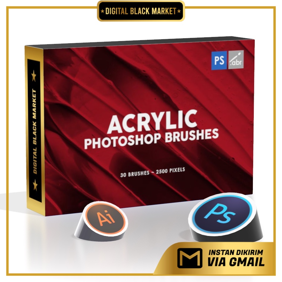 30 Acrylic - Photoshop Stamp Brushes Vol2