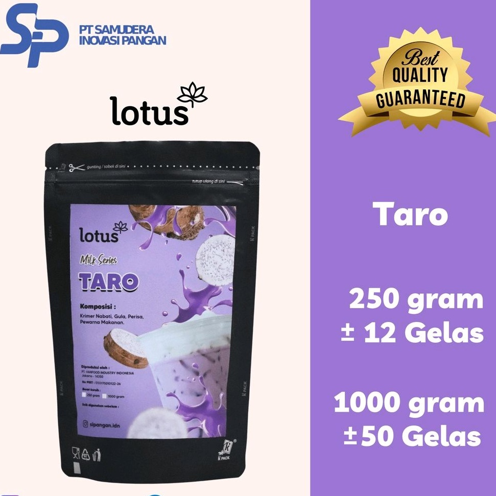 

Lotus Taro Powder - Bubuk Minuman Rasa Taro / Talas