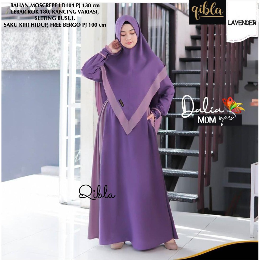 DALIA MOM - SYARI BAJU GAMIS SET JILBAB BERGO DRESS PARTY WANITA PEREMPUAN CEWEK BY QIBLA (COD)