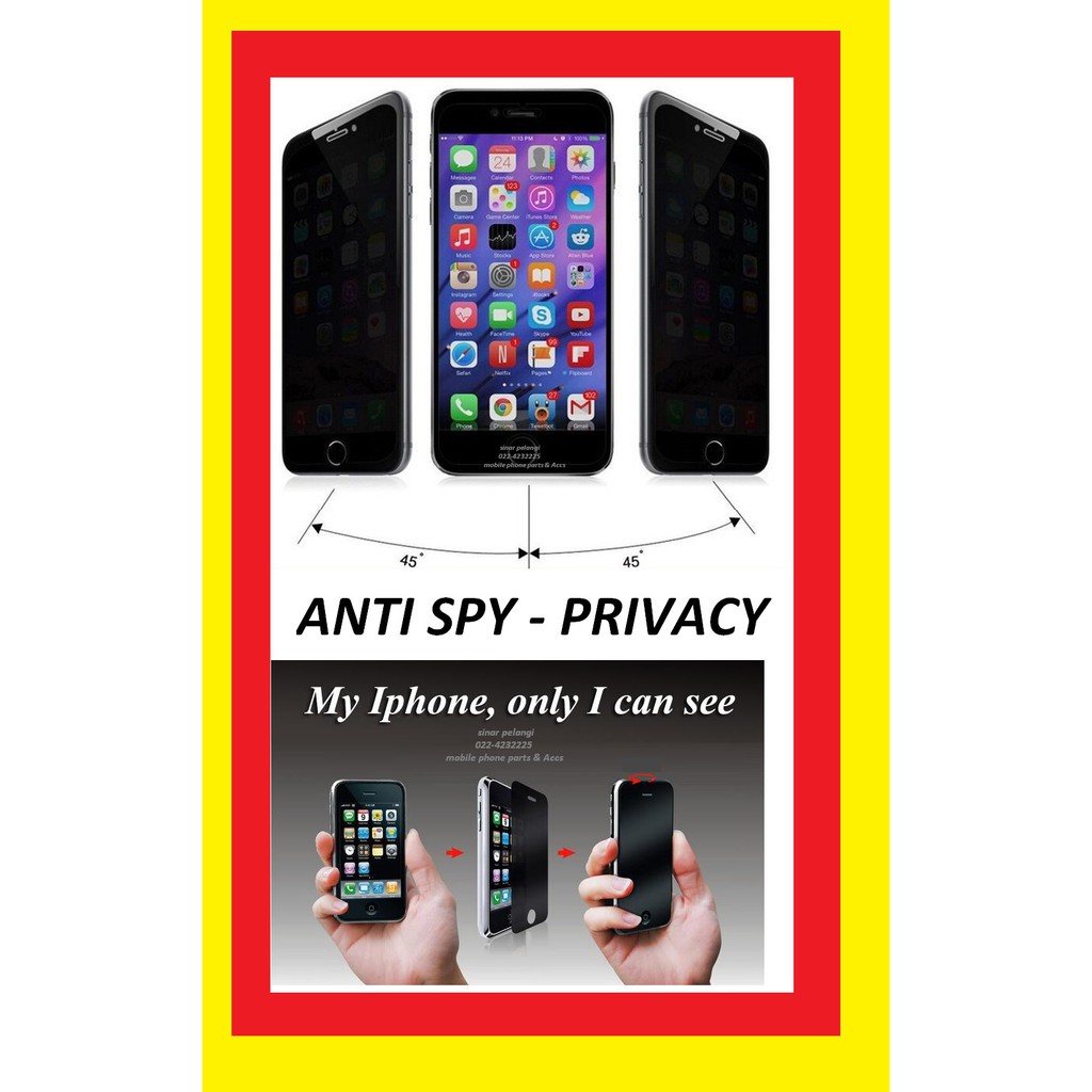 OPPO F3 5.5 INCH ANTI GORES SPY HITAM PRIVACY GELAP SCREEN