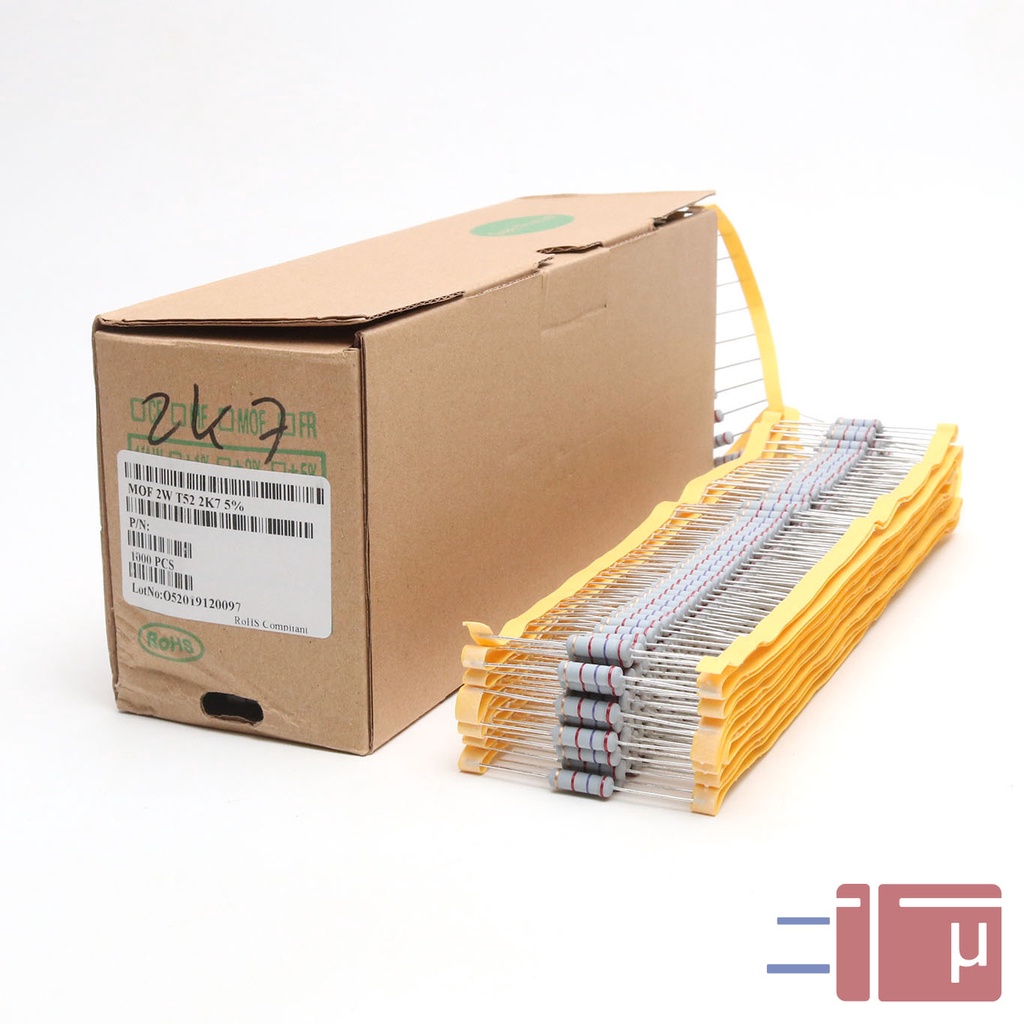 Resistor 2K7 2.7K 2W Metal Oxide 5% Taiwan Kaki Tembaga