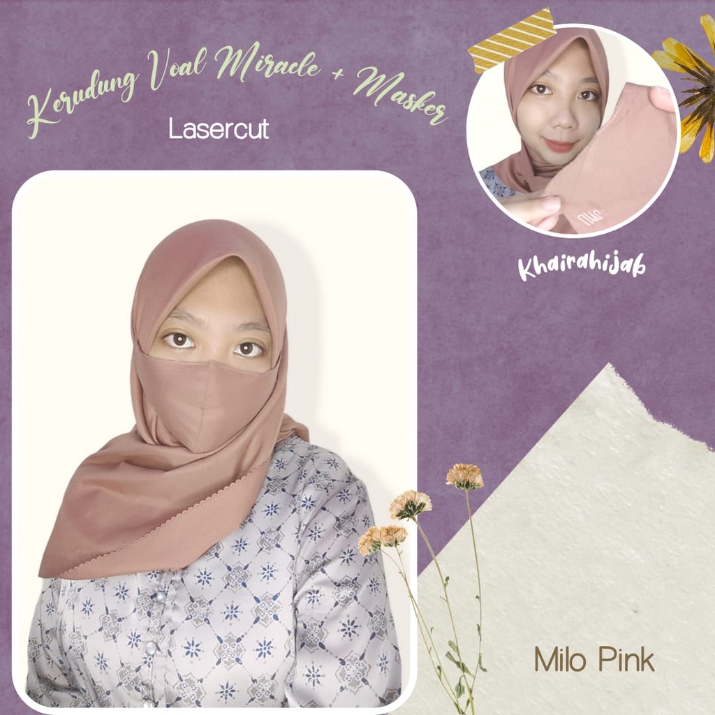 Segiempat Voal Miracle Plain Masker By Umama II