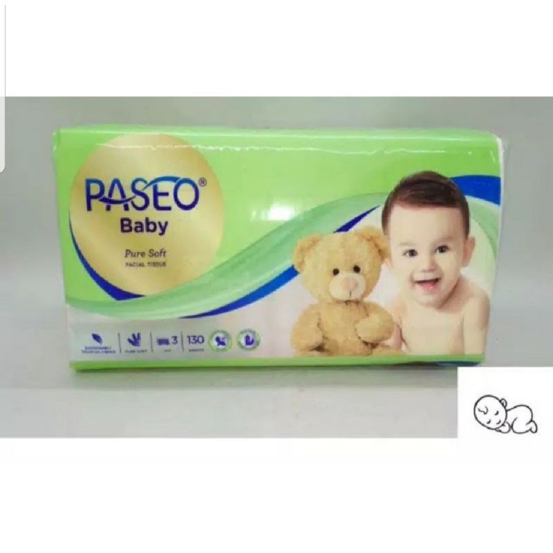 Tissue PASEO BABY FACIAL PURE SOFT 130s 3ply Tissue Kering Bayi