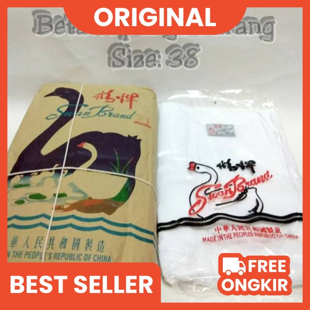 kaos oblong pria putih polos swan brand original