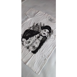 Kaos Pria Jumbo Big Size Charlie Chaplin Putih Rhymes Baju Distro Cowok Dewasa Premium