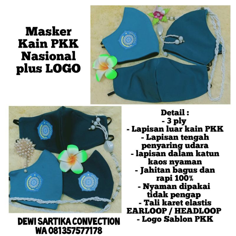 masker kain pkk Nasional 3ply murah bagus