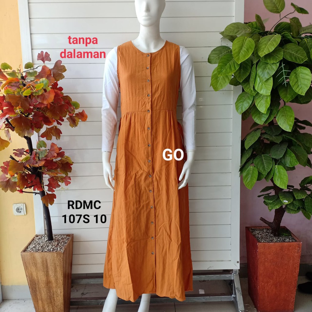 gof REMIX By (CARDINAL) JEANS OVERALL Pakaian Wanita Dress Singlet Tanpa Dalaman Berkancing Original Casual Santai