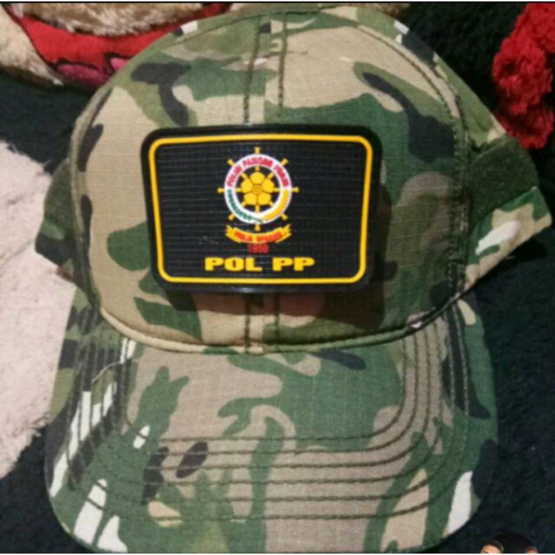 Topi loreng multicam satpol pp indonesia rubber patch