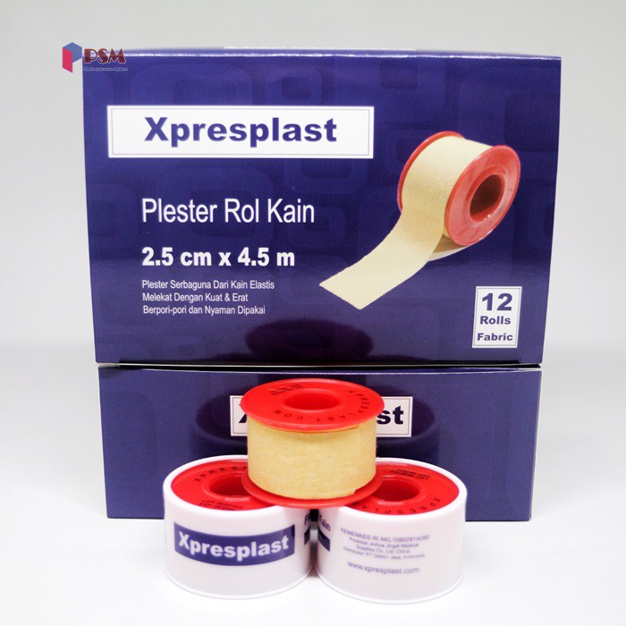 Plester Rol Kain 2,5cm x 4,5m Xpresplast Gidcare / Plester Roll sejenis Isoplast Leukoplast