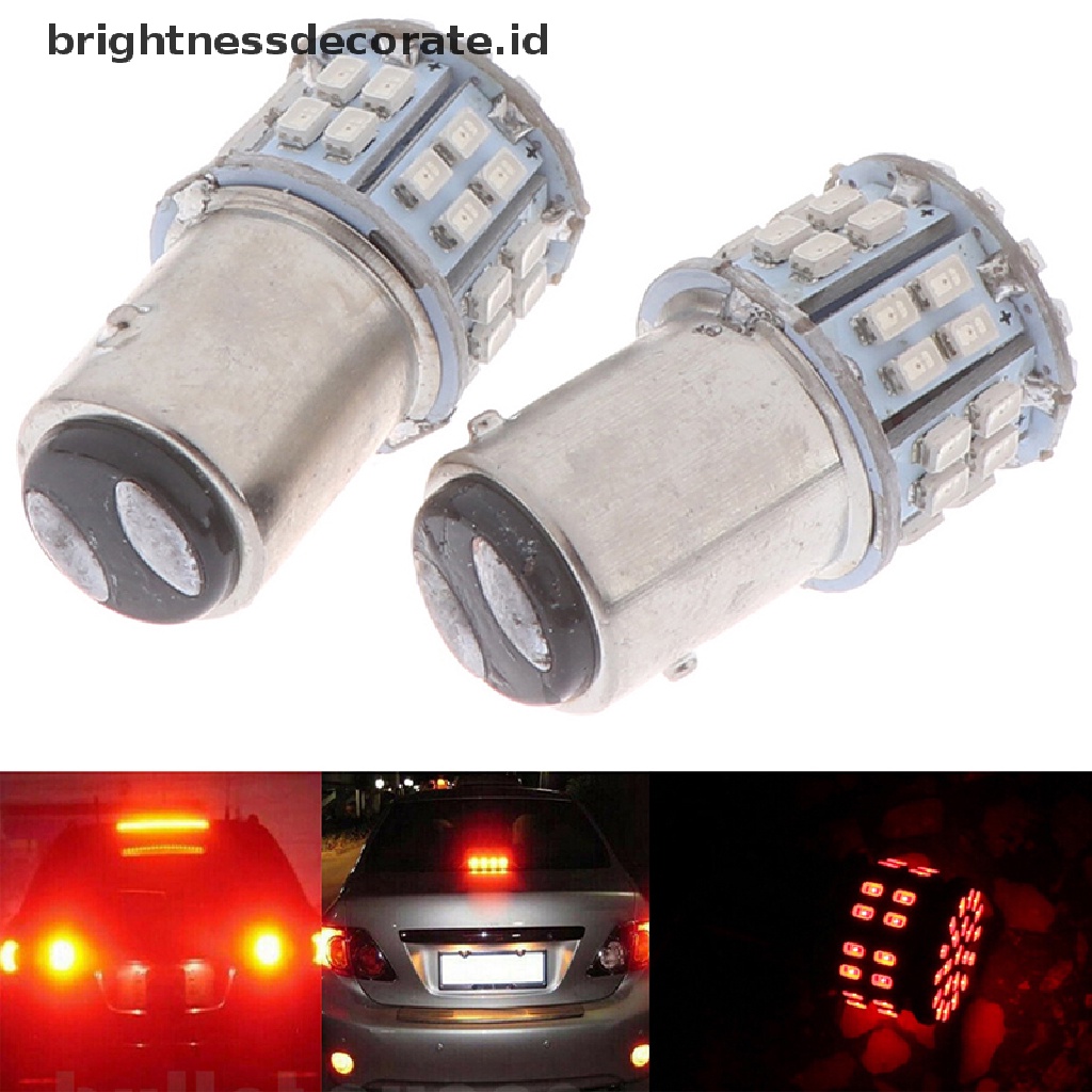 2pcs Lampu Led 1157 Bay15D 50smd 1206 Warna Merah Untuk Rem / Sein Mobil