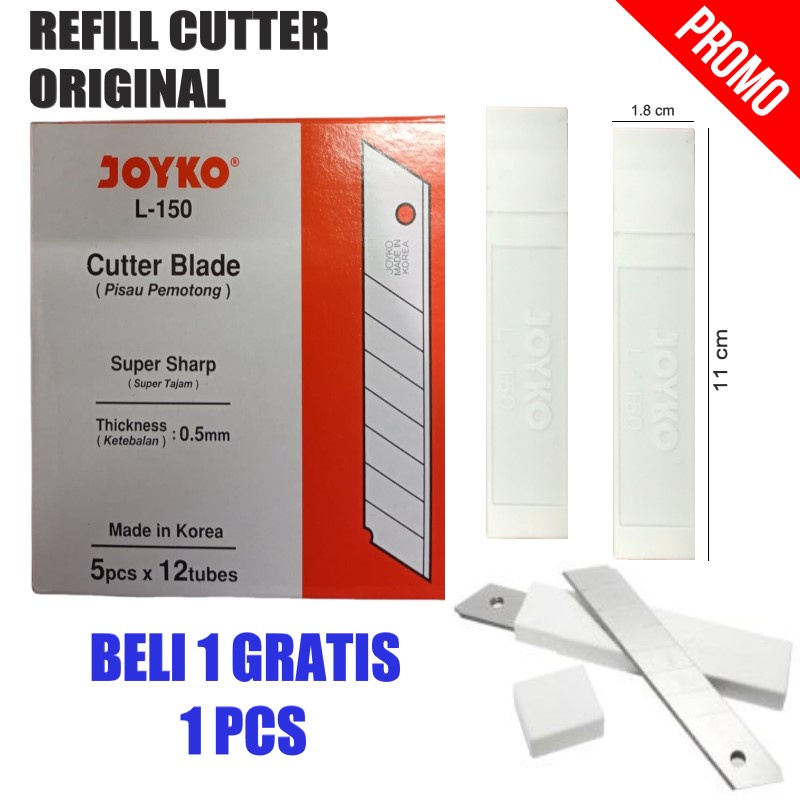 

[BELI 1-GRATIS 1 PCS] Isi Cutter Blade Joyko L-150 Original Super Tajam Anti Karat / Refill Cutter Ukuran BESAR / COD