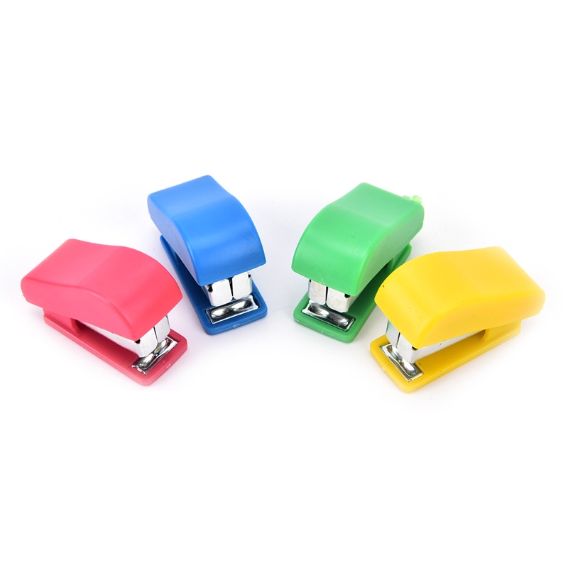 {LUCKID}Office Student School Home Mini Cartoon Paper Document Stapler With Staples Set