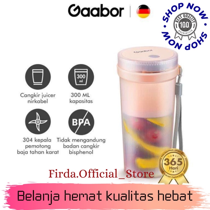 Gaabor GF-M40 Rechargeable Mini Portable Juicer 300ML Blender Jus Mini Alat Jus Portable Listrik