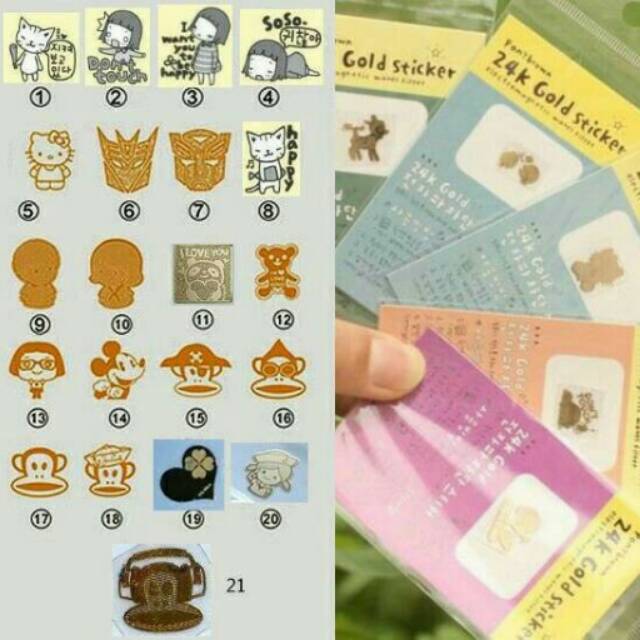 Stiker logam anti radiasi - 24k gold sticker - emas