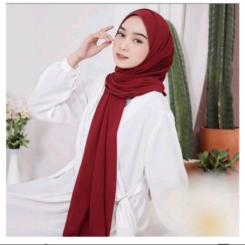 HIJAB AZZAHRA KEKINIAN PASHMINA CRUTY/PASHMINA POLOS MURAH KERUDUNG WANITA MUSLIM