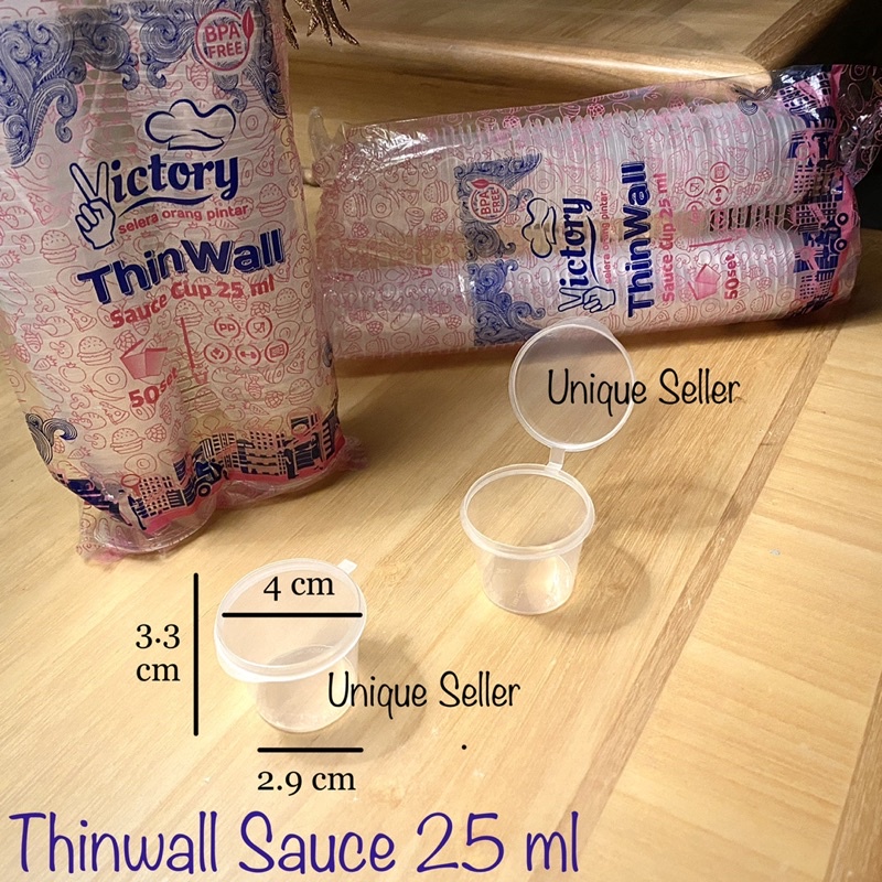 Thinwall Cup 25 ml Victory isi 50 pcs / Thinwal Cup 25ml / Tempat Saos Bumbu 25 ml Victory / Sauce Cup 25 ml / Tempat Saos Bumbu 25ml / Thinwal Saos Cup 25 ml 25ml