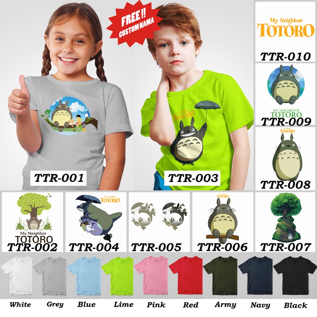 [FREE NAMA!!] Kaos Anak &amp; Family Totoro 100% COTTON PREMIUM