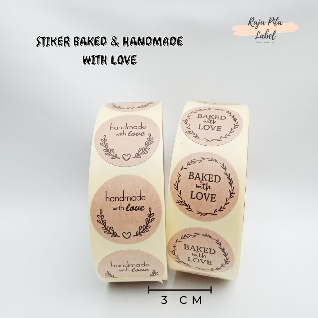 STIKER LABEL BAKED & HANDMADE WITH LOVE