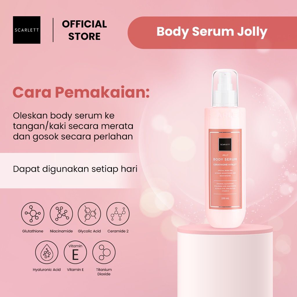 BPOM Scarlett Whitening Jolly Series Body Lotion Shower Scrub Serum Cream Scrub Pemutih Pencerah Badan