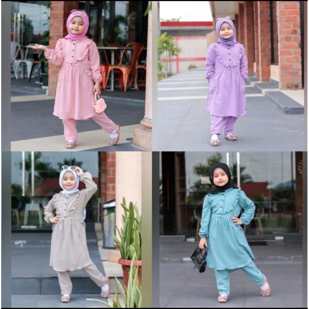 SETELAN ELIZA ANAK PEREMPUAN TERBARU 3-5 TAHUN / SETCEL ANAK TERBARU KEKINIAN MODEREN 2022