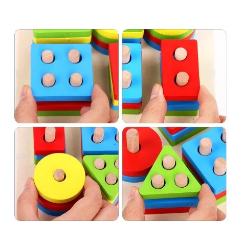 Wooden Toys Matching Shape Mainan Kayu Mainan Balita Wooden Toys Mainan Kayu Mainan Anak 2 Tahun Puzzle Kayu