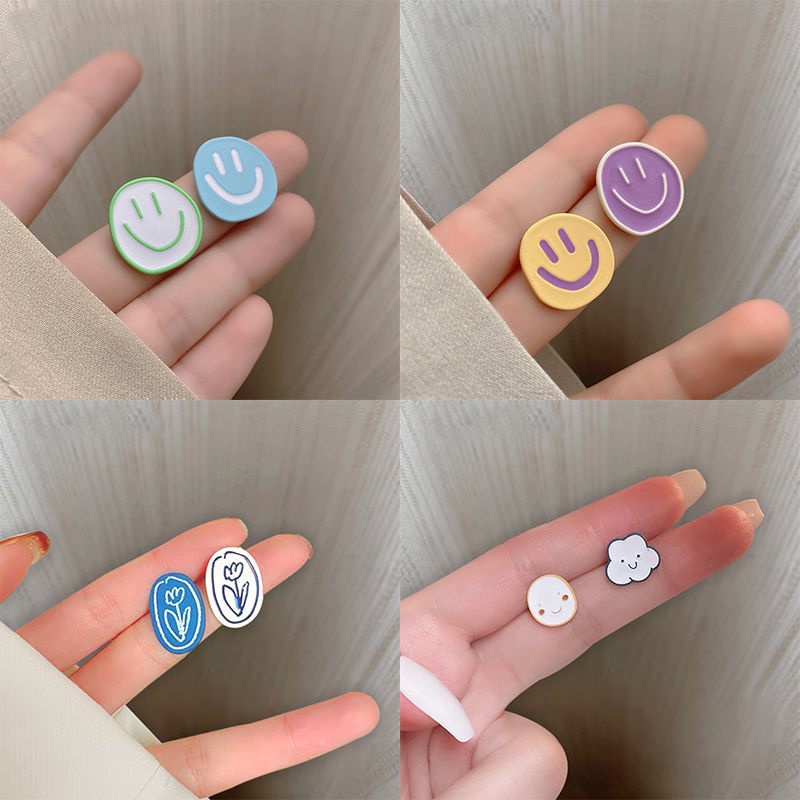 Baru kancing musim panas segar gaya Korea sederhana dan anting kecil anting-anting anting-anting ele