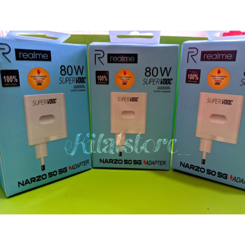 Batok Charger Realmee 80W SUPER VOOC Fast Charging Adapter