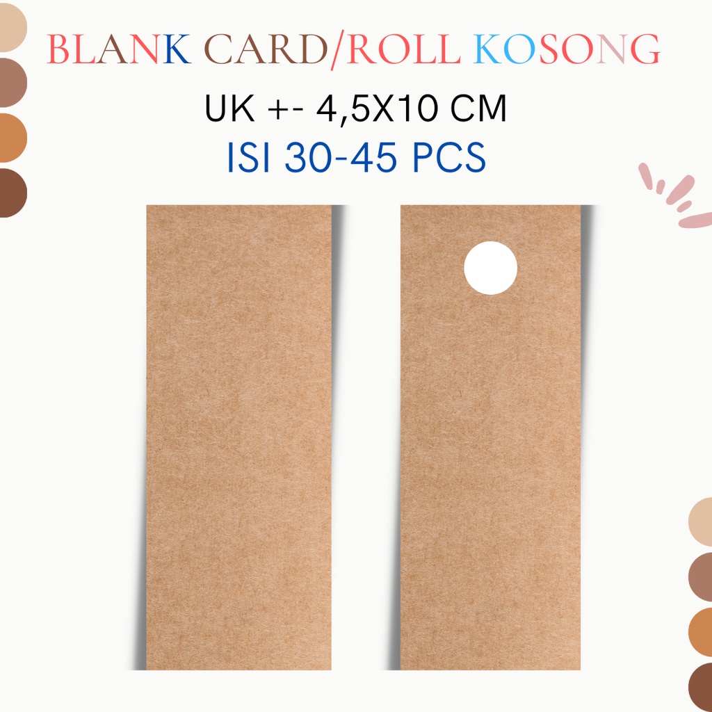 Jual (ISI 30-45PCS) KARTU KOSONG/HANGTAG/PAPER KRAFT/ROLL PRODUK/NAME ...