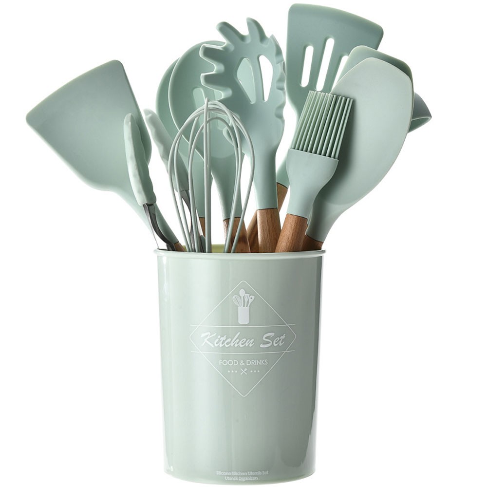 Set Spatula Alat Masak Dapur Kitchen Utensils Silicon 9 PCS