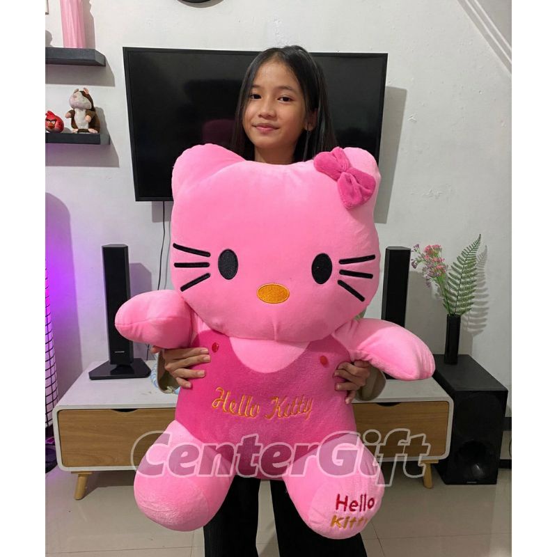 0Boneka Hello kitty Jumbo Bahan Velboa Halus BIG SIZE