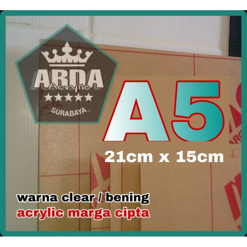 Akrilik 1,5mm bening  A5 Acrylic clear akrilik 15 x 21  lembaran mika akrilik