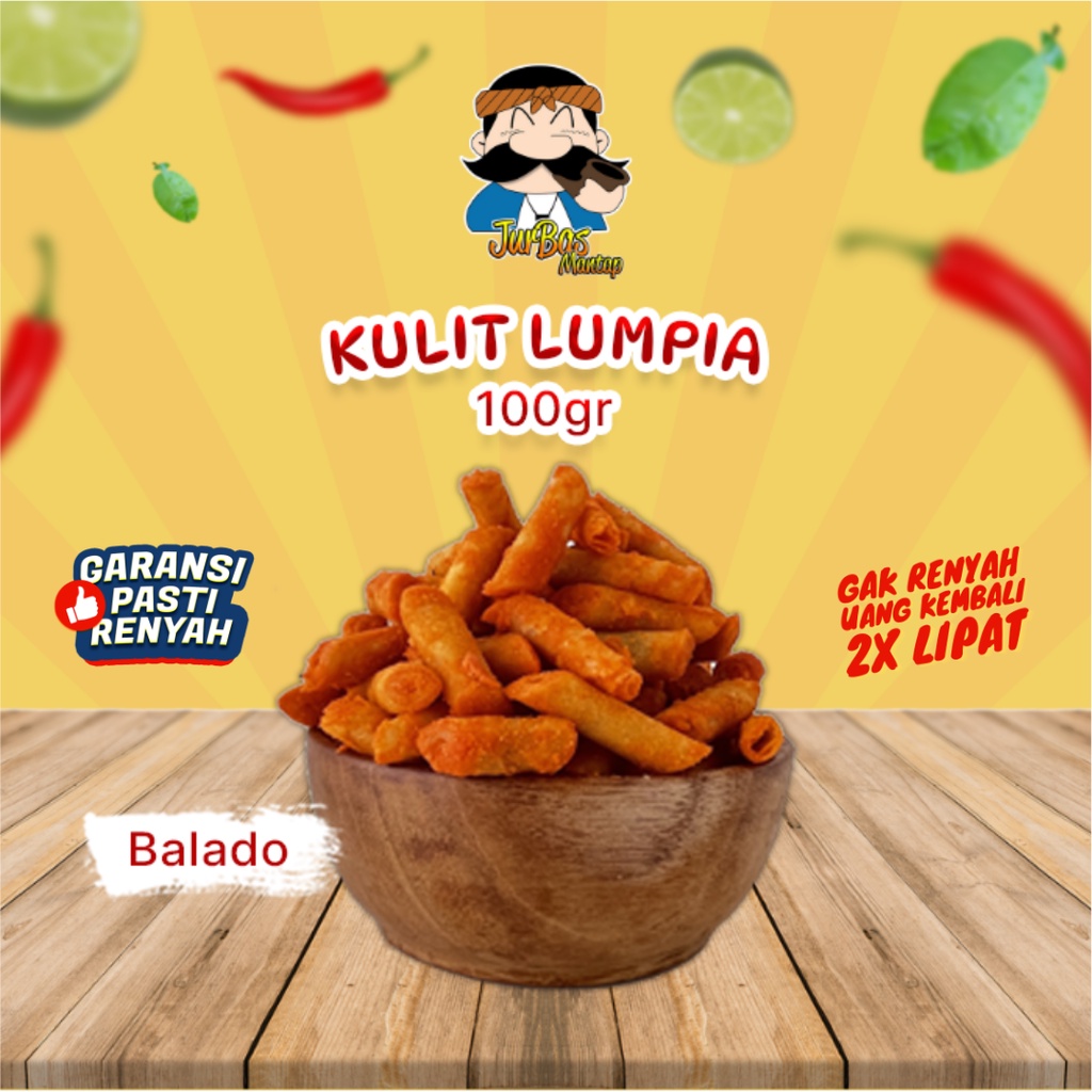 Kulit Lumpia Goreng Rasa Balado Juragan Basreng 100gr Makanan Ringan (Kulpi)