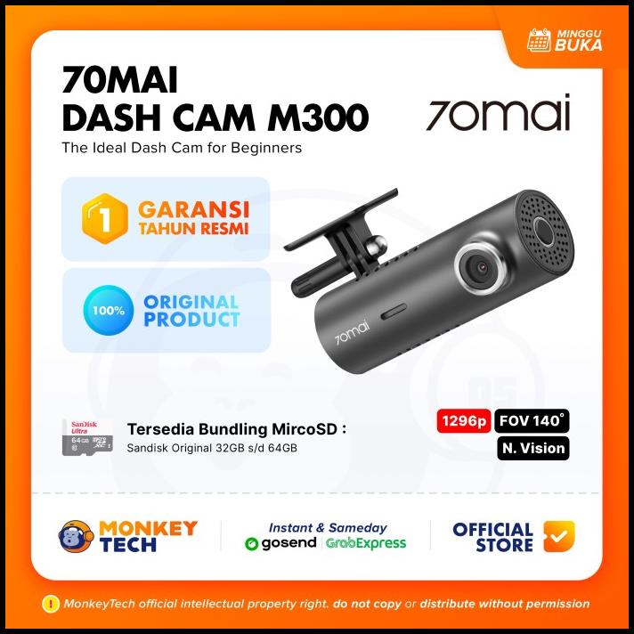 70Mai Dash Cam M300 1296P Fov 140 Night Vision 70Mai M300