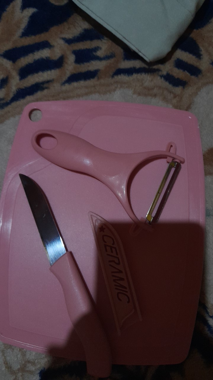 Pisau Dapur Set Lengkap Keramik 3 In 1 + Talenan