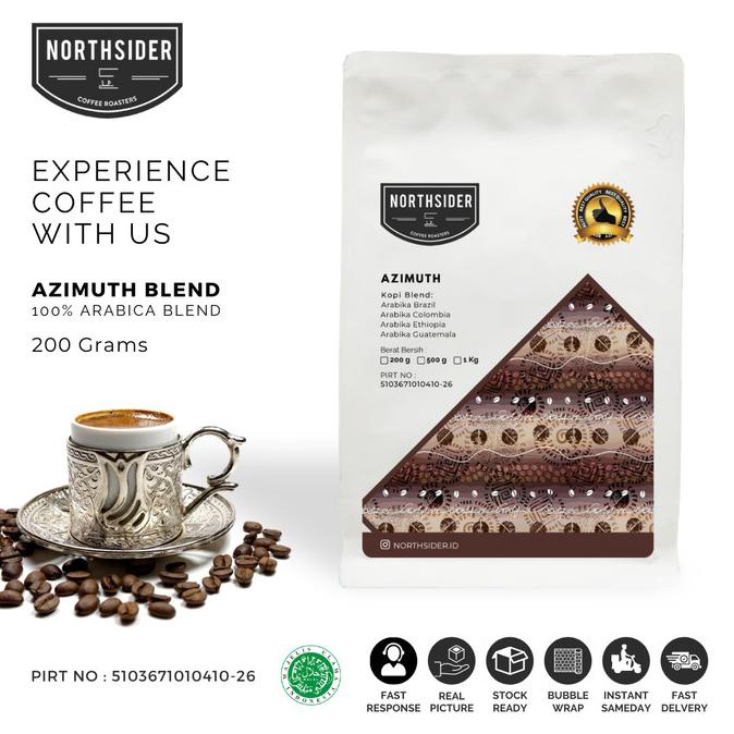 

[ COD ] BIJI KOPI ARABIKA AZIMUTH BLEND - 200GR NORTHSIDER ESPRESSO BLEND TERBATAS Kode 127