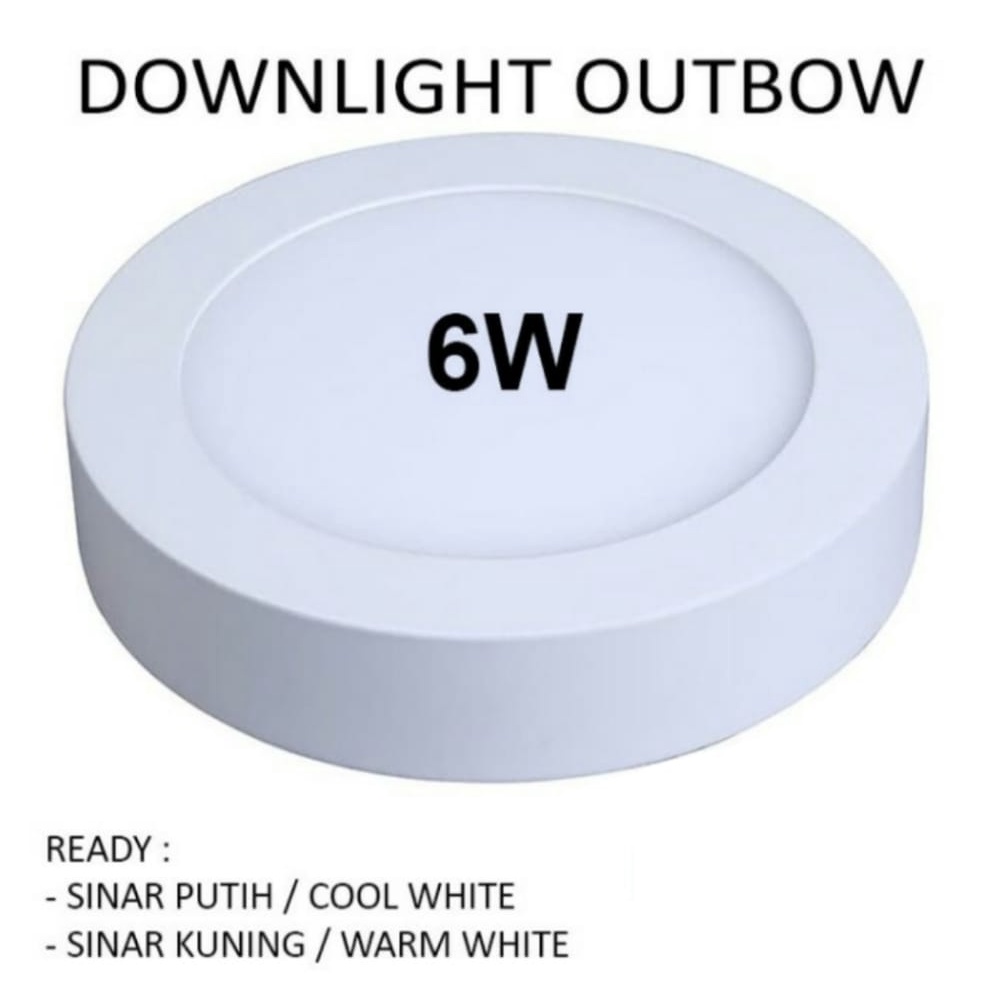 Lampu Panel Downlight LED 6 Watt / 6W Outbow Bulat Putih