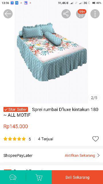 Sprei Rumbai Dluxe Kintakun 180 X 200