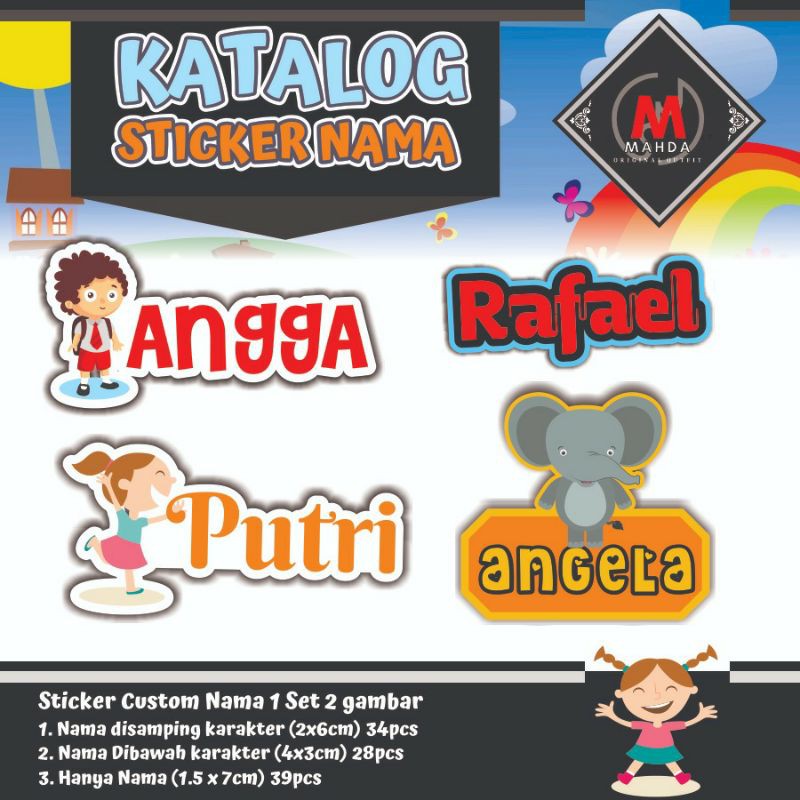  CUSTOM  NAMA  SUKA SUKA Label Nama  Custom  Stiker  Label 