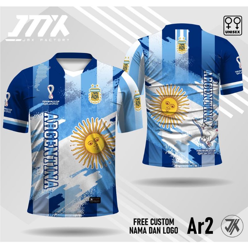 Jersey Argen Piala Dunia 2022/Kaos Jersey Argen Piala Dunia 2022 Ar2 FULL PRINTING Free Custom Nama 