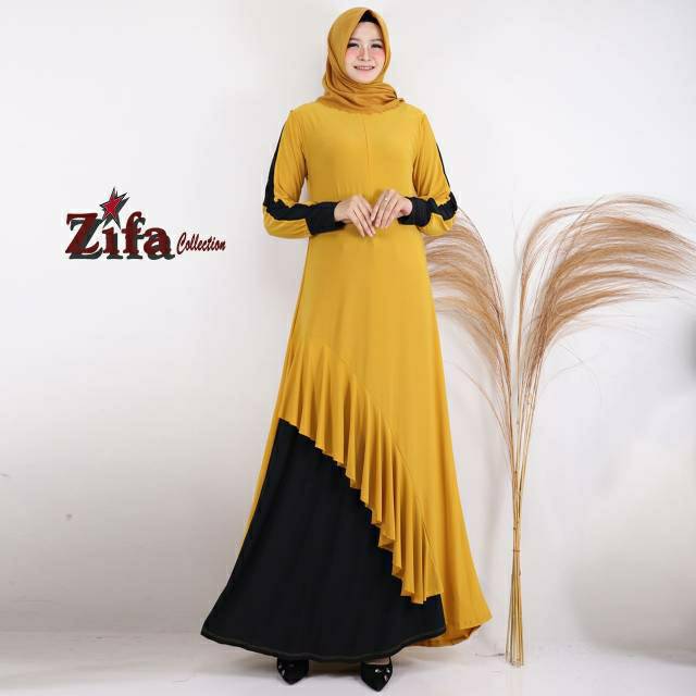 Zhifa Maxy, maxy dress, dress muslim, long dress, gamis, gamis lebaran, maxy lebaran, bahan jersey