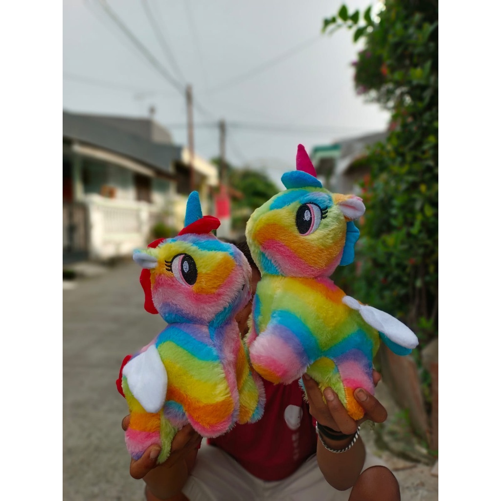 Mainan anak perempuan boneka kuda unicorn rainbow kuda pony unicorn lucu warna rainbow