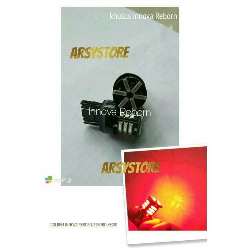 MURAH MERIAH Lampu Led Rem Innova Reborn Strobo Kedip T20 4 kawat Mobil ,