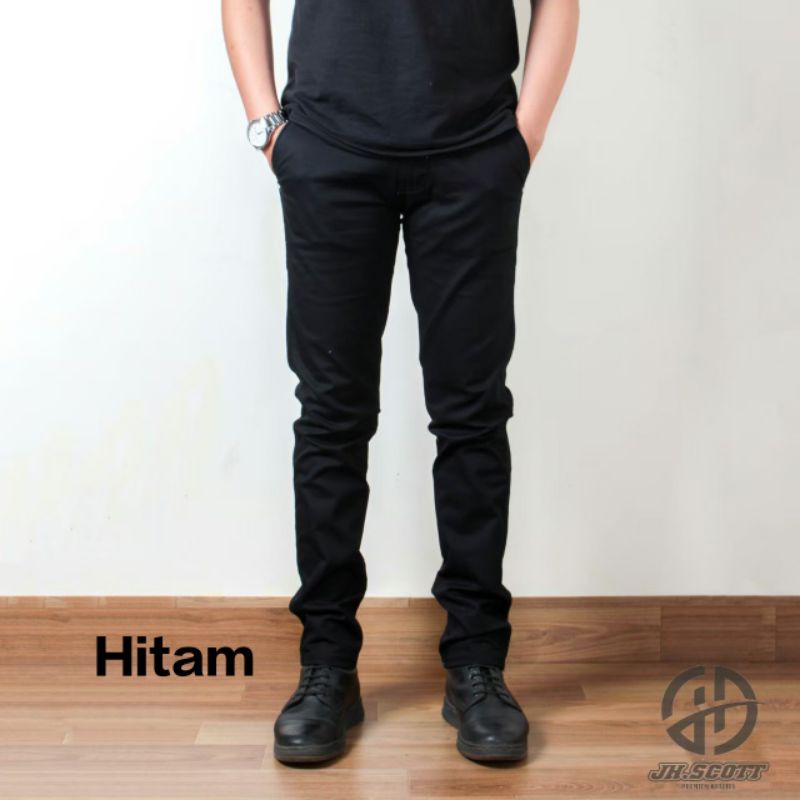 CELANA CHINO PRIA PANJANG/CELANA CHINO BIGSIZE/HITAM 28-42