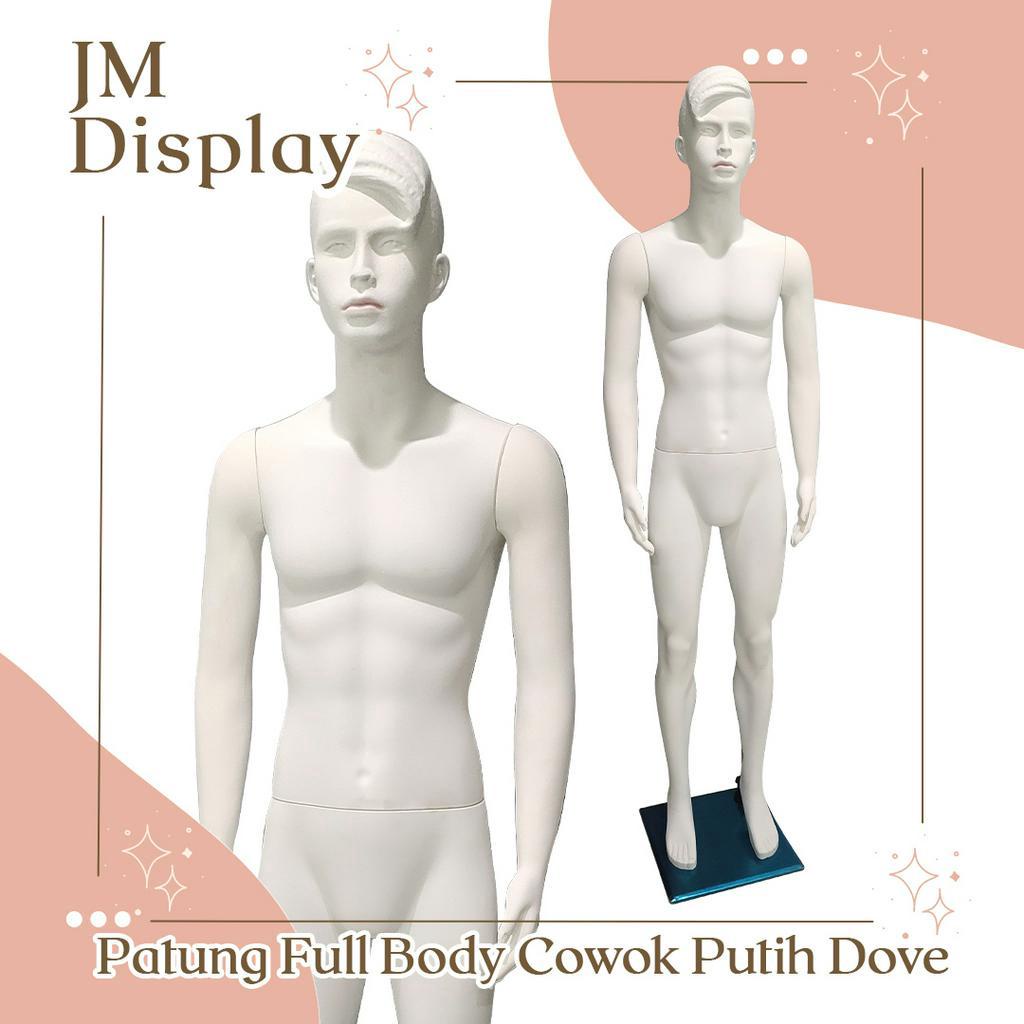 Patung Manekin Seluruh Badan Full Body Cowok Pria Laki-Laki Warna Putih Doff Dove Untuk Display Paja