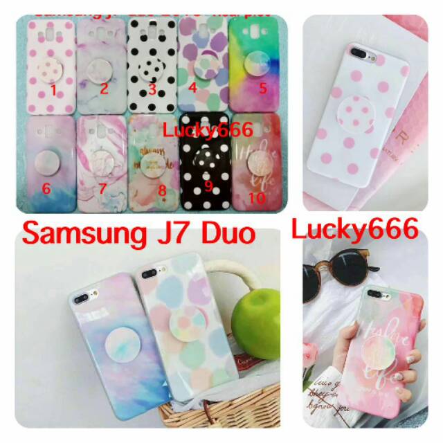 Soft case bonus pop socket samsung j7 duo silikon plus soket samsung galaxy j7 duo j7duo 2018