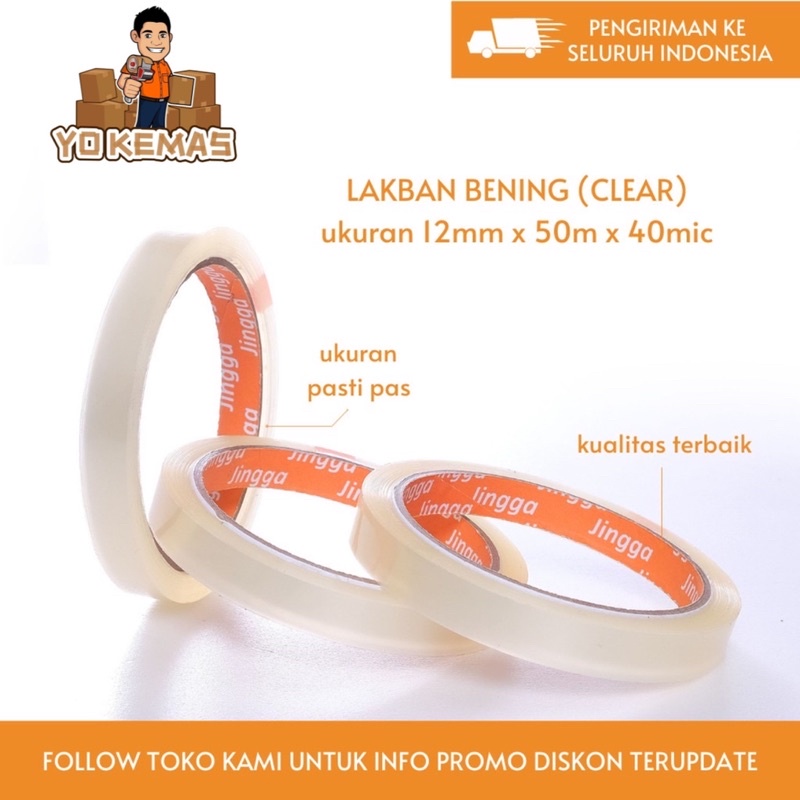 

Lakban Bening / OPP Tape Clear 12mm x 50m (40micron)