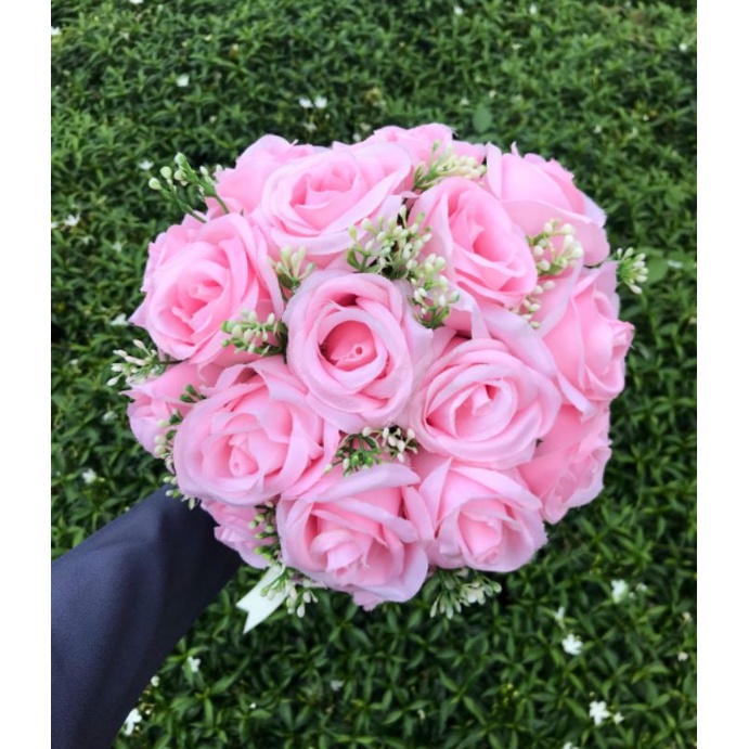 Wedding Hand Bouquet Buket Bunga Pernikahan Pengantin Merah Peach Pink Putih Mewah Jumbo