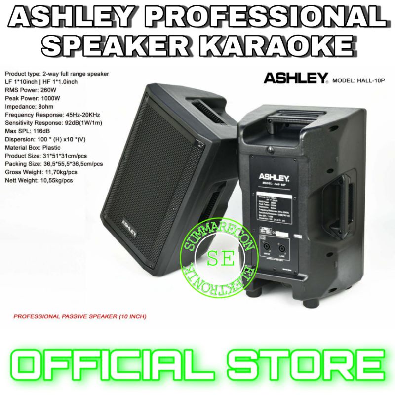 speaker pasif 10 inch original ashley hall 10p speaker karaoke