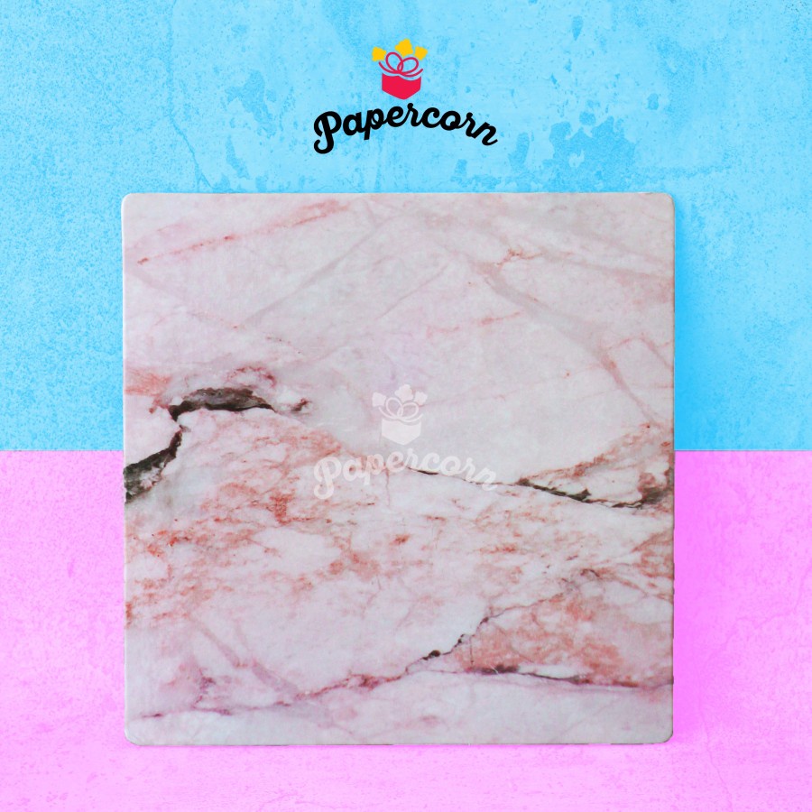 

Cake Board/Tatakan Kue/Alas Kue 25 cm - Pink marble (Kotak)