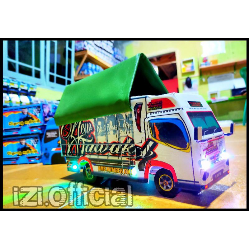 Miniatur Truk New Tawakal Dilengkapi Lampu &amp; Terpal // Bisa Oleng